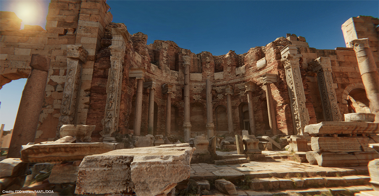 © Leptis Magna Basilica, Libya Credits: FDD Iconem/MAFL/DOA. 2019.