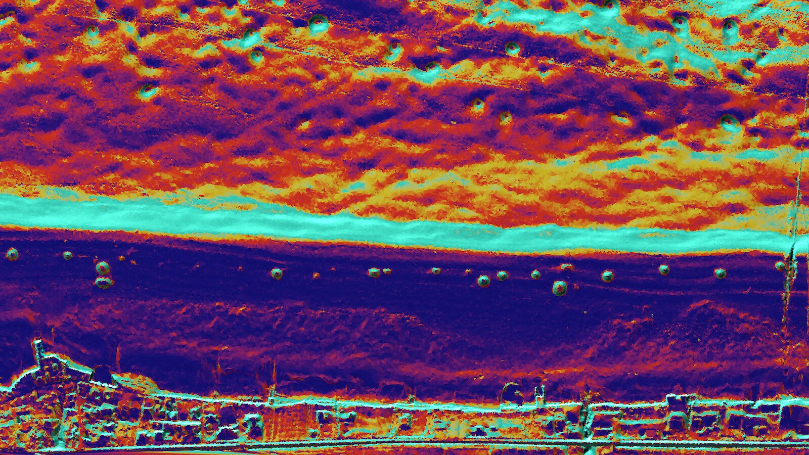 Another colour variation of colouring different terrain slopes for better visibility of individual «Bodensee-Hügeli». Another section in the hill chain.